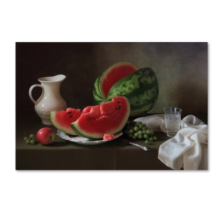 Tatyana Skorohod 'Still Life With Watermelon' Canvas Art,30x47